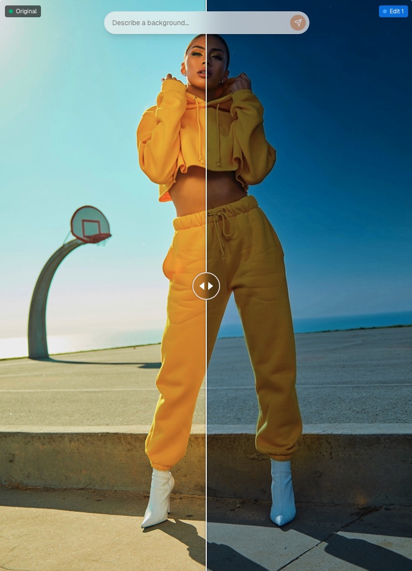 Lighting change example showing day to night transformation